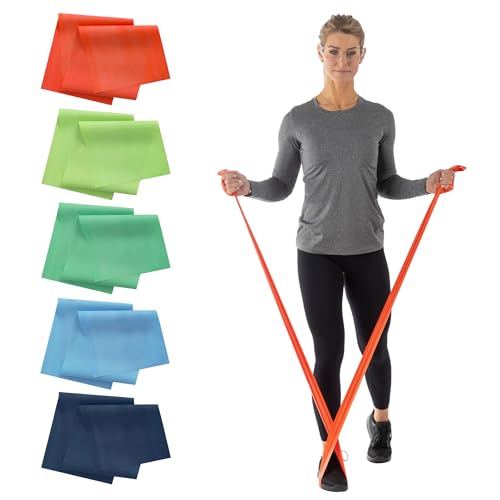 Sammons Preston 5pk Resistance Bands, Non-Latex, 5 ft