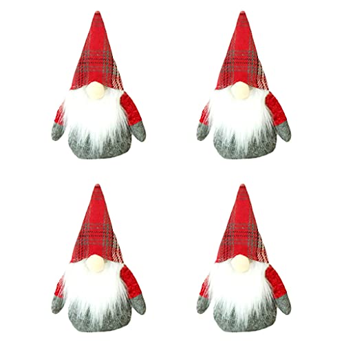 Lot de 4 pendentifs d'arbre de Noël faits à la main sans visage pour poupée - Imitation moustache - Cadeaux pour fête, maison, indoo