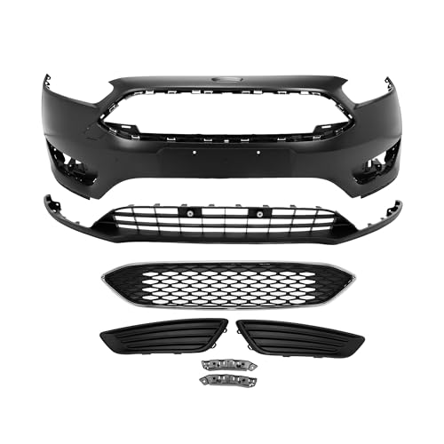 SCOOLKS 5PCS Front Bumper Cover Set Compatible with 2015-2018 Ford Focus
