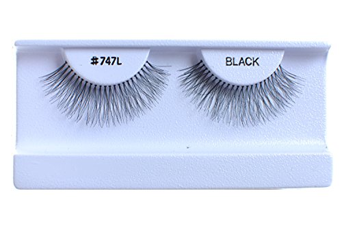 10 Pairs 100% Human Hair False Eyelashes Natural Black #747L