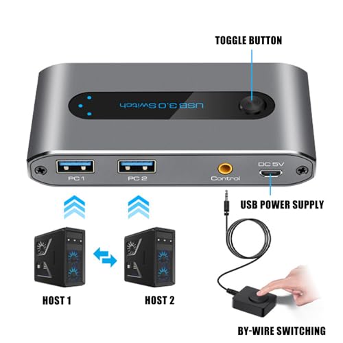 Conmutador USB para 2 PC que elimina el caos de cables y unifica el control de periféricos 5