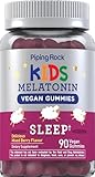 Piping Rock Kids Melatonin Gummies | 1mg | 90 Count | Supplement for Children | Mixed Berry Flavor | Vegan, Non-GMO, Gluten Free