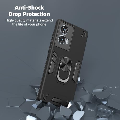 Image of NDCOM for Moto Edge 50 Fusion 5G Back Cover | Motorola Edge 50 Fusion Backcover | Premium Moto Edge 50 Fusion 5G Cover | Ring Holder Case