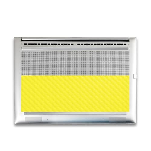 Image of Carbon Fiber Gaming Skin Compatible with HP Envy x360 16 inch (2023) - Solid Yellow - Premium 3M Vinyl Protective Wrap Decal Cover - Easy to Apply | Crafted in The USA by MightySkins