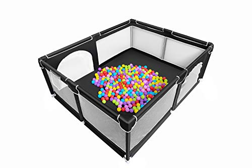 Baby Playpen, Extra Large Playard for Toddlers, 29+ sq. ft Space, Kids' Safety Playard & Activity Center, Large Ball Pit for Indoor & Outdoor, Portable Anti-Fall Playpen for Infants (Black) Baby Playpen, Extra Large Playard for Toddlers, 29+ sq. ft Space, Kids' Safety Playard & Activity Center, Large Ball Pit for Indoor & Outdoor, Portable Anti-Fall Playpen for Infants (Black)