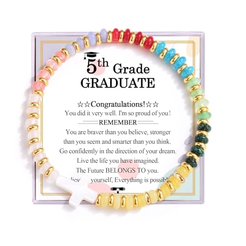 Image of 5th Grade Graduation Gifts for Girls 2026 Elementary School Graduation Card Decorations Bracelet Jewelry Presents for Girls Daughter Granddaughter Sister Niece Friend