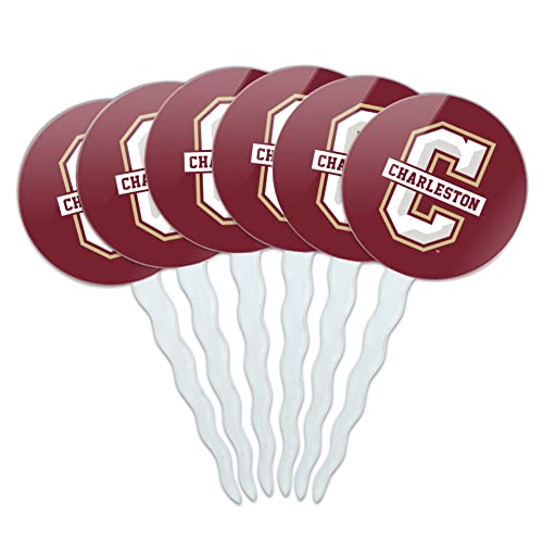 College of Charleston Cougars Logo Cupcake Picks Toppers Decoration Set of 6