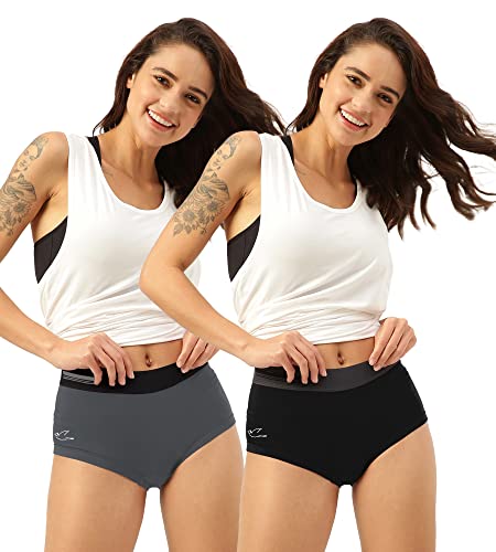 Image of Freecultr Women's Underwear Antibacterial Micromodal Airsoft | Boxer Briefs | Ultra-Soft Stretchable & Moisture-Wicking Fabric No Chafing, No Itching Sweat Resistant (Pack of 2)