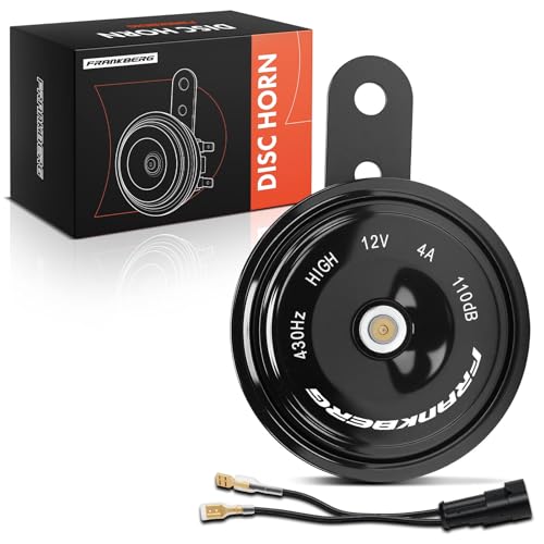 Frankberg Scheibenhorn Horn Hupe 430HZ 76,5mm 8,5mm 2-polig 110dB Schwarz 12V Kompatibel mit J.a.g.u.a.r