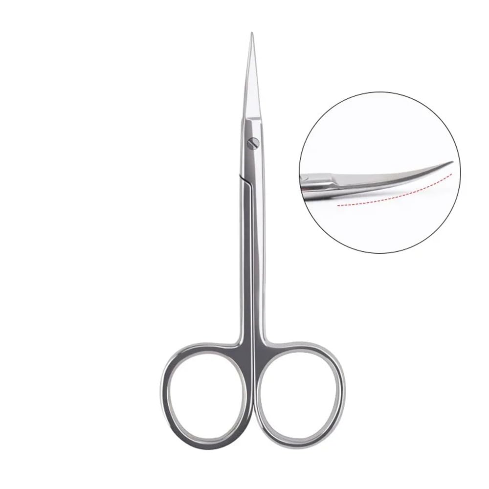 Maniküre-Schere, Ellenbogenschere, professionelle Nagelknipser aus Edelstahl, Salon-Maniküre-Werkzeuge, Silber, C