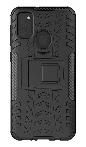 Tianqin Funda Samsung Galaxy M30S, Heavy Duty Híbrida Rugged Armor Case Choque Absorción Protección Dual Layer Bumper 2 in1 Armadura Combinación Cover con Soporte para Samsung Galaxy M30S - Negro Cover