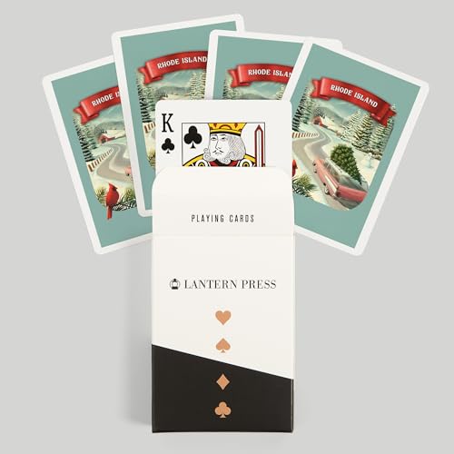 Lantern Press Rhode Island Baraja de 52 cartas póker miniatura 6