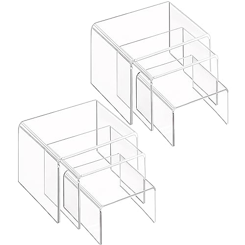 COONE 6 elevadores acrílicos para exhibición, estante transparente para tartas para decoración de mesa de postres y dulces
