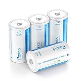 POWXS 7000mAh D Cell Rechargeable Batteries Pre-Charged D Ni-MH Battery Long-Lasting 1.2V Standard D Size Battery Suitable for Household and Business- 4 Pack