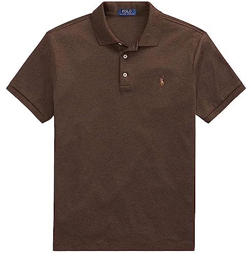 POLO RALPH LAUREN POLO RALPH LAUREN Men Medium Fit Interlock Polo Shirt BrownSigPny, XL