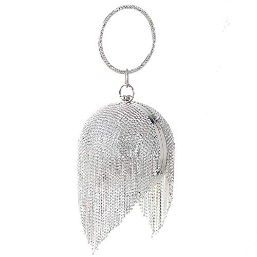 Kingluck Women's Bags Polyester Alloy Evening Bag Glitter Crystals Solid Color Rhinestone Crystal Evening Bags Wedding Party Event/Party Black Gold Silver