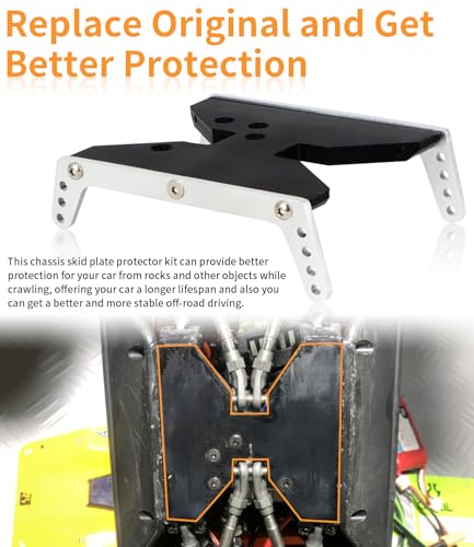 Image of Underside Skid Plate Kit, Chassis Skid Plate Protector for Axial Capra Skid Replace for VDR-0017 Aluminum POM Nylon Thick Anti-Scratch Anti-Collision Bottom Skid Plate Kit