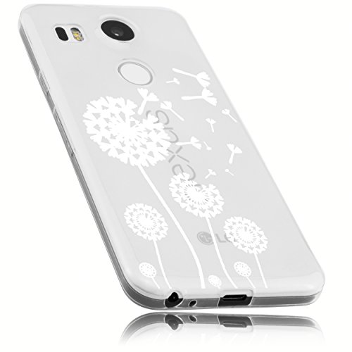 mumbi Funda Compatible con LG Nexus 5X Caja del teléfono móvil Avec Motif Pissenlit, Transparente