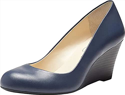 Jessica Simpson Women's Sampson Wedge Pump, Navy Baby, 7 M US