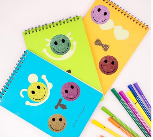 Glossy Smiling Face Stickers, Foil Glossy Happy Face Sticker for Kids Award, 500 Pcs 2.5cm, 10 Colorful Glossy Foil Polka Dot Stickers, Labels for