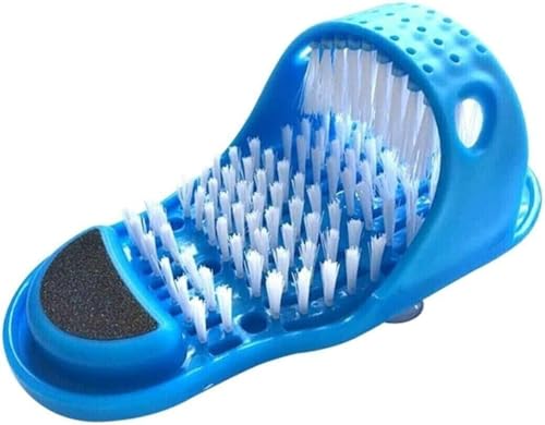 Shower Exfoliating Feet Foot Massager Spa Scrubber Washer Cleaner Wash Slipper Foot Brush for Dead Skin (Blue)