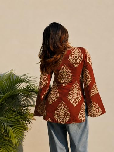 Image of ANNI Designer Cotton Short Kurti for Women | Stylish Kurti | Short Kurti Top | Casual Kurta for Women | Comfortable Cotton Kurtis for Womens