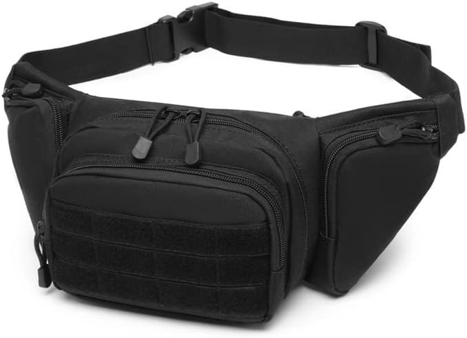 Riñonera táctica para hombre, funda de pistola oculta para llevar pistola, bolsa de cintura táctica Highland impermeable, Negro -, Práctico y