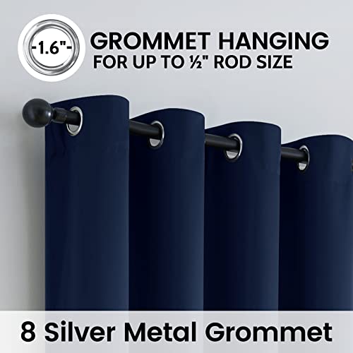 Image of SimpleHome Navy Blue 100% Blackout Curtains Room Darkening Living Room 84