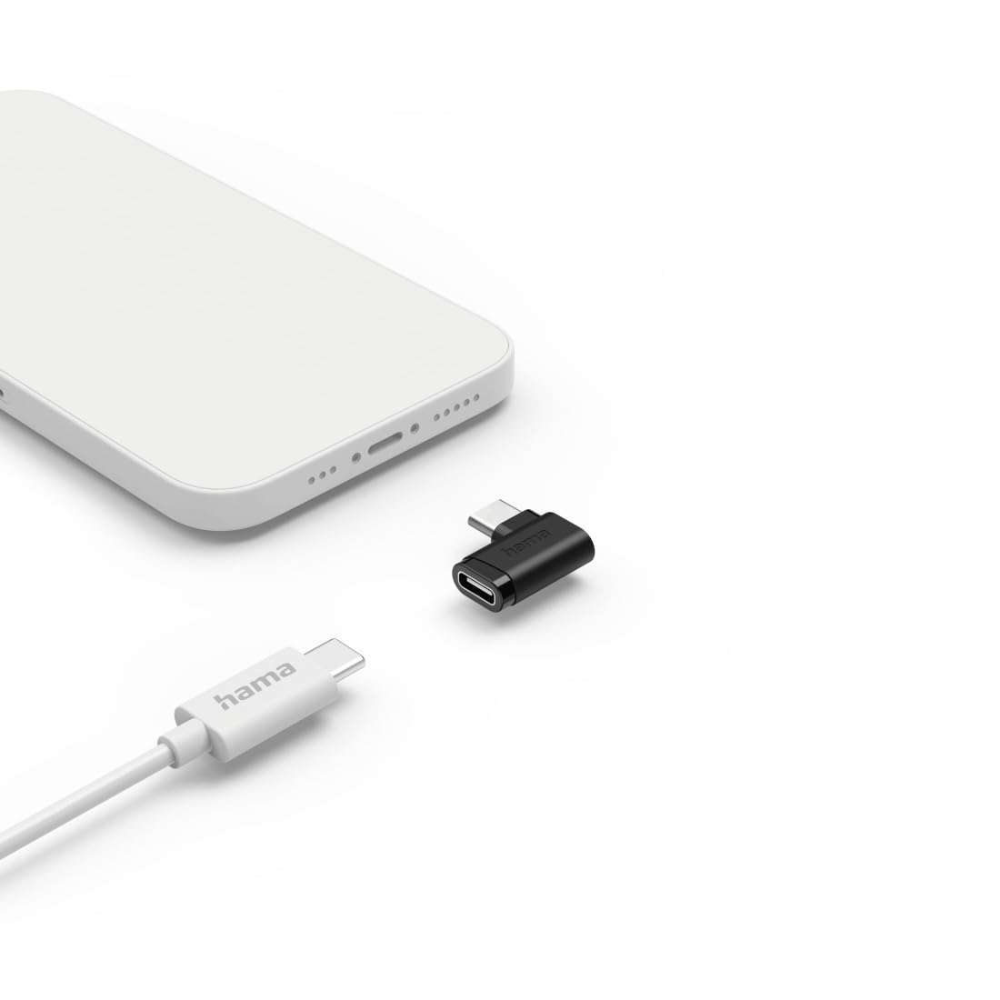HAMA Zestaw 2 Sztuk Adapterów Kątowych 90 Stopni USB-C, Szybki Transfer Danych do 10 Gbit/s, Mocne Zasilanie do 240W, Idealny do Ciasnych Miejsc