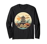 Coole buddhistische Gebetsstätte für japanische Gottesdienstliebhaber Langarmshirt