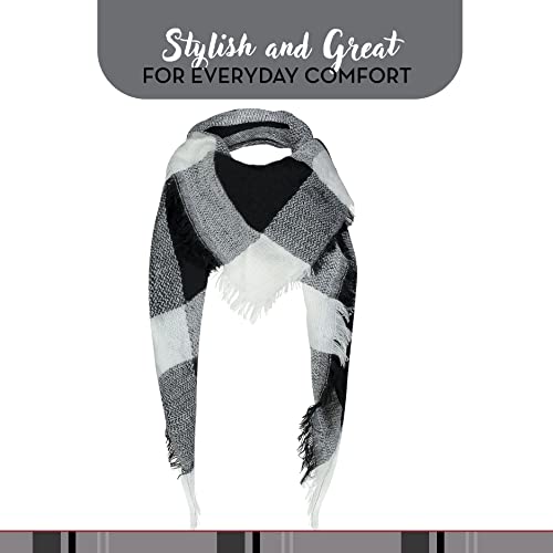 Plaid Blanket Scarf Winter Warm Fall Scarfs for Women, Lightweight Woven Soft Oversized Stylish Tartan Scarves Shawl Wraps3