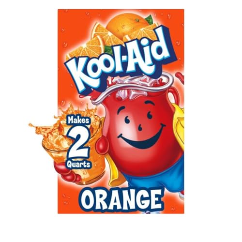Kool-Aid Koolaid Orange Unsweetened Soft Drink Mix 0.15Ounce Envelopes (Pack Of 48)