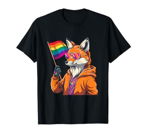 Drapeau Arc-en-Ciel LGBT Fox LGBTQ LGBT Pride Month Gay Pride T-Shirt