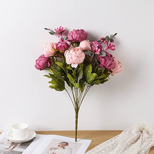 Duovlo Fake Flowers Vintage Artificial Peony Silk Flowers Wedding Home Decoration,Pack Of 1 (New Sweetened Bean) #TOP1