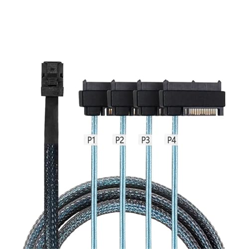 S/AS Cable Internal 36Pin Mini SFF-8087 Host to 4 SFF-8482 SATA Power 1m