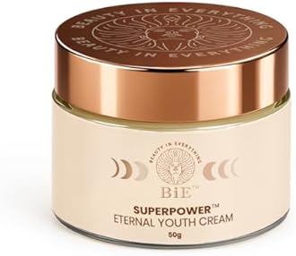 BiE Superpower - Eternal Youth Cream | Anti-Aging Cream with Squalane, Almond Oil & Ginseng Stem Cells | Reduces Wrinkles & Fine Lines | Unisex | For All Skin Types | 50gm