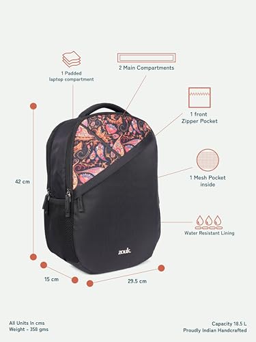 Image of ZOUK Taaran Backpack - Large 2 Compartment Backpack, 18.5L with Spacious Interiors Bags For School, Office, College, Gift For Men & Women