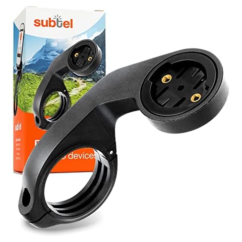 subtel® Handlebar Mount Compatible for Mitac Mio Cyclo 100 105 200 205 HC 210 215 215 HC 300 Adjustable GPS Out Front Stem Mount Aero Bar Handlebar Mounting Bracket 25mm 32mm 35mm - Black Cover