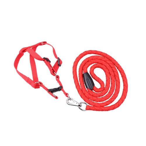 COHEALI 防?失牽引ロープ 明るい赤色 軽量で快適なペットハーネス 大型犬用 散歩用ペット用品