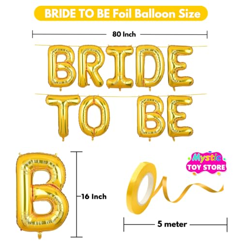 Image of Bride To Be Banner Gold for Wedding Home Girls Foil Balloon Decoration Decor Celebration Golden