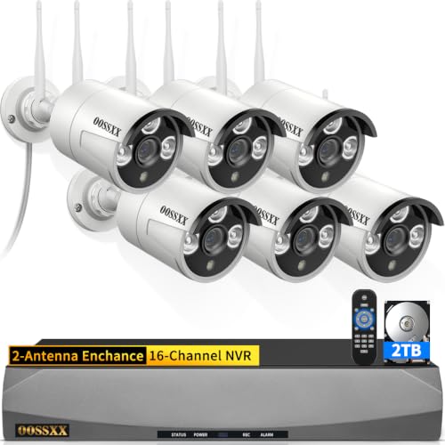Image of (2026 Update) 3MP Wireless WiFi Outdoor Security Camera System, IP67 Waterproof Dual Antenna Cameras, Audio Recording, Night Vision, No Monthly Fee, Home Surveillance System