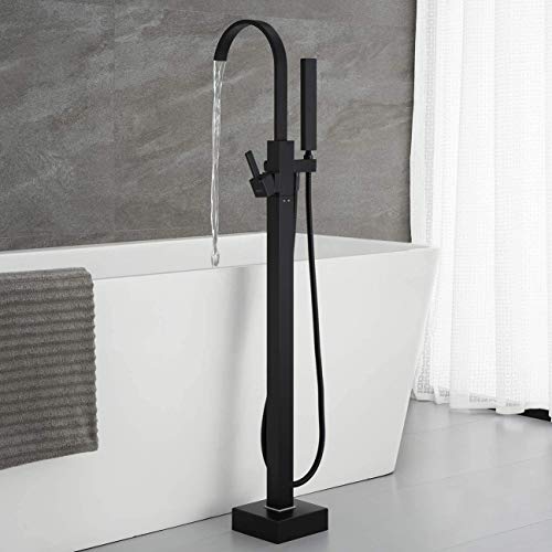 Ensemble de douche mitigeur de sol noir à poignée unique précise