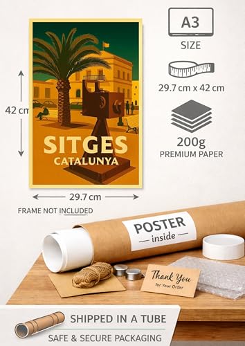 Póster vintage de cine de Sitges para renovar la decoración de tu hogar 2