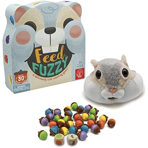 ROO GAMES Feed Fuzzy - Color and Counting Game for Kids - Ages 3+ - Roll the Dice All Your Acorns to Win, PM/15, Multicolor Cover