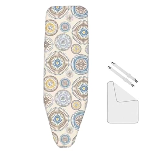TAJMDGW Funda y almohadilla para tabla de planchar de 15 x 48 pulgadas, almohadilla de algodón con acolchado grueso, cierre ajustable, paño de malla protectora (rosa desierto, 35 x 110 cm)