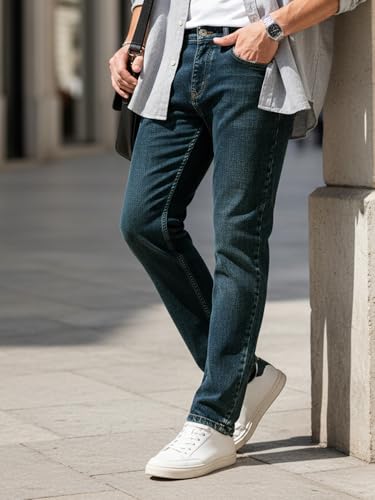 Image of Urbano Fashion Men's Regular Fit Heavy Washed Denim Jeans Stretchable