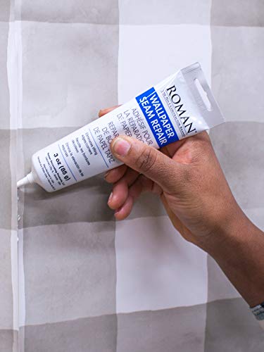 Image of Roman Seam Repair Adhesive - Sealer for Wallpaper Tears and Loose or Overlapping Edges - White, 3 Ounce Tube with Applicator Nozzle