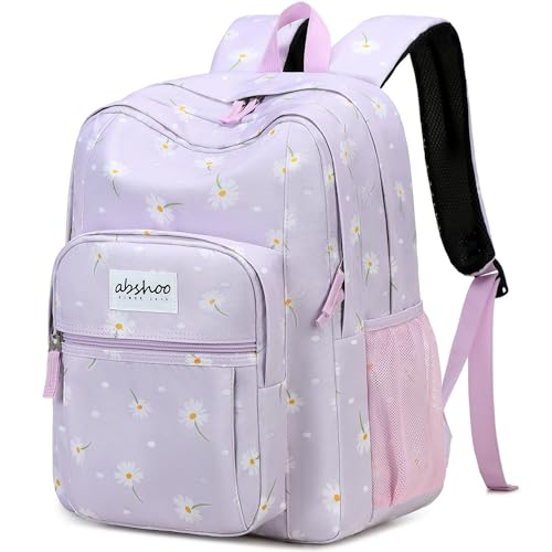 Image of abshoo Classical Basic Daisy Womens School Backpack For College Teen Girls Water Resistant Bookbag (Daisy Purple)