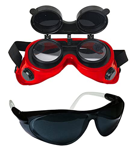 Vezual Safety Goggles Flip Glasses (Pack of 1) & UV Protected Polycarbonate Tinted Black Glasses (Pack of 1) Eye Protective For Power Tool, Welding (B09MJ8Z99C) Amazon Price History, Amazon Price Tracker