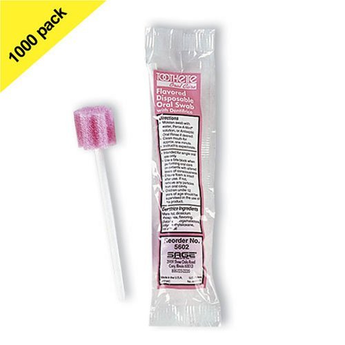 Toothette® Disposable Oral Swab with Mint Flavor and Dentrifrice Case